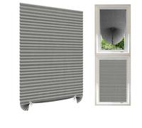 Store plissé sans perçage-rideau auto-adhésif et découpable-occultant total-gris-60 x 150 cm-non tissé pour fenêtre et porte