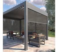 Store pour pergola bioclimatique EVORA Ardoise Côté 3 m - 2,7 Aluminium, Texaline Hespéride
