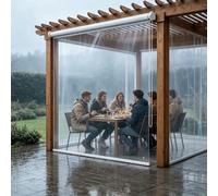 Store PVC Transparent Terrasse, Rideau Enrouleur ExtéRieur Étanche | Stores Clairs Protection contre la pluie, Volets Roulants Coupe-Vent Balcon Pergola Outdoor Dining(B80xH150cm)
