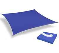 Store rectangulaire, résistant aux UV, indéchirable, antirouille, bords arrondis, toile respirante, terrasse extérieure, jardin avec pelouse (2 x 4 m), bleu foncé