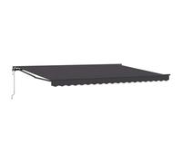 Store Rétractable Électrique Anthracite 4 x 2 m | Tissu polyester revêtement PU,cadre acier aluminium poudre,manivelle et télécommande,fonctionnement réglable,fixation