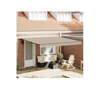 vidaXL Store coulissant beige 400 x 300 cm en polyester et aluminium