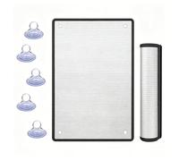 Store Rideau Pare Soleil Fenêtre, Film Isolant Thermique en Feuille d'Aluminium Réfléchissant, Protection Anti-UV Occultant Anti Regard avec Ventouse pour Vitre Maison(Black,80x190cm (31x75in))