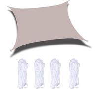 Store robuste, résistant aux UV, aux déchirures et à la rouille, avec accessoires de fixation, bords arrondis, toile respirante, pour terrasse extérieure, jardin avec pelouse, 3 x 5 m, kaki