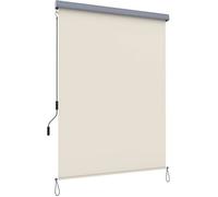 Store roulant d'extérieur 140 x 250 cm - Brise vue - avec coffre extérieur imperméable - Toile en beige - GSA145BE SONGMICS