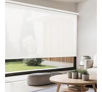 Store Screen Motorisé Premium Aluminium STORESDECO Blanc 180x 180 cm | Moteur, batterie, télécommande, aluminium premium, protection solaire UV, tissu Screen thermique, confort automatique premium