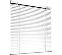 Store vénitien en aluminium 75 x 175 cm - Blanc, sans perçage, avec pinces de fixation