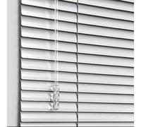 Store vénitien en Aluminium pour fenêtres Portes Gris argenté Volets Occultants en Métal Lamelles de 25mm Rideaux D'intimité Protection visuelle Pare-Vue Pare-Soleil Maison (W125cm×H140cm)