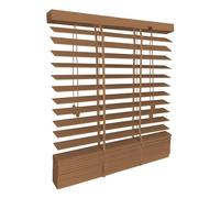 Store vénitien en bois 50mm SolDecor BE5, 140x180cm, aspect chêne