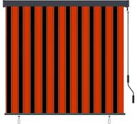 Store vidaXL orange et marron, 180 x 250 cm, en tissu et aluminium