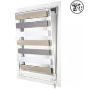 Store Zébré Jour Nuit Fix, Store en tissu double. Installation sans perçage. Idéal pour les fenêtres à battants! Tricolore,60x180