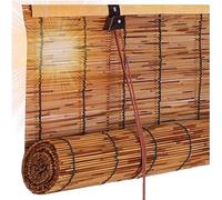 Stores à rouleau en bambou - Stores romains rétro sans fil, intérieur/extérieur, disponibles en 55,9 x 81,3 cm, 91,4 x 81,3 cm et 182,9 x 81,3 cm (couleur : naturel)