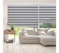 Stores enroleurs Jour Nuit Premium Double Tissu Finitions Haut de Gamme Galerie et chaînette en Aluminium Qualité maximale pour Fenêtres et Portes Store Zébre STORESDECO Argent 200x250 cm