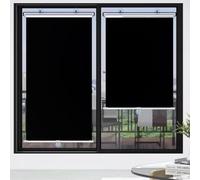 Stores enrouleurs à Ventouse,Temporaire Pare-Soleil de confidentialité Pour portes/fenêtres,Rideaux occultant rétractable automatique,Pour Maison/Cuisine/Bureau/Balcons,W80xH100cm/31x39in-Black