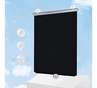 Stores enrouleurs à ventouses rétractables,rideaux occultants,stores enrouleurs d'isolation thermique multifonctionnels,sans percage,stores temporaires pour balcons,salons,Black-65x125cm/25x49in