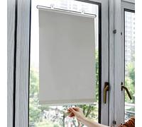 Stores enrouleurs occultants à Ventouse rétractable, Multicolore, Plusieurs Tailles, Tissu Polyester Durable(Grey,124W x 74H cm)