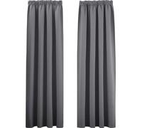 Stores thermiques occultants à plis, lot de 2, stores isolants contre le froid, hauteur 200 cm, largeur 140 cm, store de chambre, gris, opaque