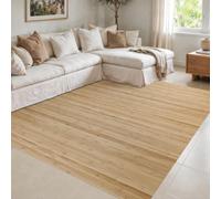 STORESDECO - Tapis Antidérapant en Bambou Naturel Idéal pour Le Salon, Le Couloir, La Salle De Bain... Effet Parquet ! Disponible en Grandes Tailles | Marron Clair, 60 cm x 90 cm