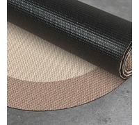 STORESDECO Tapis Vinyle Rond Tissé Premium Haute Qualité Lavable Antidérapant Extra-Plat Résistant et Facile à Nettoyer pour Cuisine Salon Intérieur Couleur Marron 200 cm diamètre