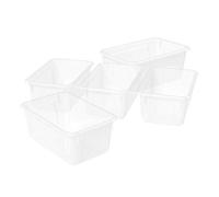 Storex Lot de 5 petits bacs à cubby - Boîtes de rangement en plastique pour salle de classe, 31 x 19,8 x 13 cm, translucides, 62461A05C