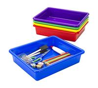 Storex Lot de 5 plateaux de rangement plats, format lettre, 25,4 x 33 x 7,6 cm, couleurs assorties, 62514E05C