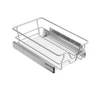 STORKING Tiroir télescopique, chromé, tiroir extensible, ensemble au choix, tiroir de cuisine, panier, tiroir d'armoire, inserts de tiroir pour armoire de cuisine (30 cm, B/43 cm D)