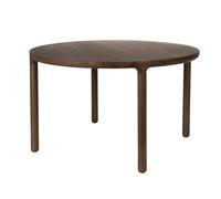 STORM - Table de repas ronde en bois finition noyer D 128 Marron foncé