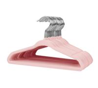 Stormix Cintres en Velours pour bébés 28cm antidérapant et Peu encombrant | Lot de 32 cintres roses pour enfants, avec rainures au niveau des épaules et crochets pivotants à 360°