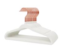 Stormix Lot de 16 cintres antidérapants en velours pour bébé, cintres pour enfants avec encoches d'épaule pour bébé/tout-petit, blanc (crochet doré)