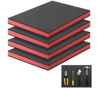 Storystore Lot de 4 feuilles de mousse de polyuréthane - 40 x 30 x 5 cm - Inserts en mousse découpables - Pour boîte à outils, mallette de vol, rangement d'appareil photo, système de rangement à faire