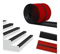 Storystore Nez de marche autocollant 12 m, antidérapant en caoutchouc flexible, protection pour l'extérieur et l'intérieur, noir