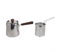Stovetop - Friteuse en acier inoxydable 304 - Pot d'huile d'une capacité de 1,5 l avec poignée en noyer froid au toucher - pour frites et beignets (A-3)