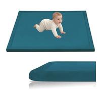 Stqyeiw Velours Corail Tapis de Jeu Ramper Bebe Epais de 3cm, Tapis de Jeux Bebe 160 x 200 cm Bleu Tatami Tapis pour Chambre, Parc Enfants, la Chambre du Bébé