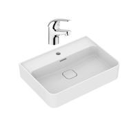Strada II lavabo 600x430 mm 1 trou + Grohe Euroeco mitigeur monocommande lavabo 1/2", chrome (T300001G32734000)