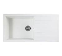 STRADOUR Evier a encastrer CUBE, en SMC BLANC UNI - 17, 1 bac, dim. 100 * 50 cm, vidage manuel Blanc G