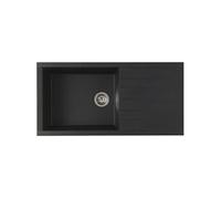 STRADOUR Evier a encastrer CUBE, en SMC NOIR PAILLETE - 06, 1 bac, dim. 100 * 50 cm, vidage manuel Neutre G