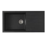 STRADOUR Evier construit en CUBE, en SMC BLACK STRAW - 06, 1 plateau, dimensions 100 * 50 cm, vidage manuel