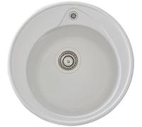 STRADOUR Evier en RONDA, SMC WHITE UNI - 17, 1 cuve, Ø 49 cm, vidage manuel