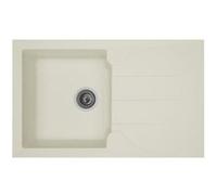 STRADOUR Evier cuisine a encastrer 1 bac 1 égouttoir Aloa Résine 81 50 cm Blanc Blanc G