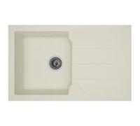 STRADOUR Evier cuisine a encastrer 1 bac + 1 égouttoir Aloa - Résine - 81 x 50 cm - Blanc Neutre G