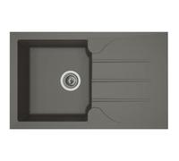 Stradour Évier cuisine encastrable Aloa - 1 bac + 1 égouttoir - résine - 81 x 50 cm - Gris béton
