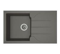 STRADOUR Evier cuisine a encastrer 1 bac + 1 egouttoir Aloa - Resine - 81 x 50 cm - Gris beton Neutre G