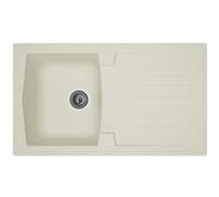 STRADOUR Evier cuisine a encastrer 1 bac 1 égouttoir Arena Résine 86 50 cm Blanc Blanc G