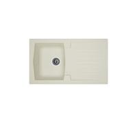 STRADOUR Evier cuisine a encastrer 1 bac + 1 egouttoir Arena - Resine - 86 x 50 cm - Blanc
