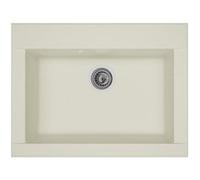 STRADOUR Evier cuisine a encastrer 1 bac sans egouttoir Hexo - Resine - 66 x 50 cm - Blanc Neutre G