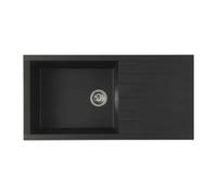 STRADOUR Evier construit en CUBE, en SMC BLACK STRAW - 06, 1 plateau, dimensions 100 * 50 cm, vidage manuel