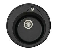 Generique Evier Stradour RONDA en SMC Noir Paillete 1 bac Ø49 cm vidage manuel