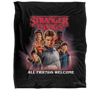 Stranger Things All Friends Welcome Poster Plaid Ultra Doux au Toucher Soyeux - 152 x 127 cm