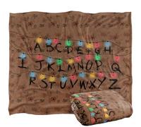 Stranger Things Christmas Lights Alphabet Plaid Ultra Doux au Toucher Soyeux - 152 x 127 cm