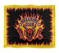 Stranger Things Hellfire Club Logo Flames Plaid Ultra Doux au Toucher Soyeux - 152 x 127 cm